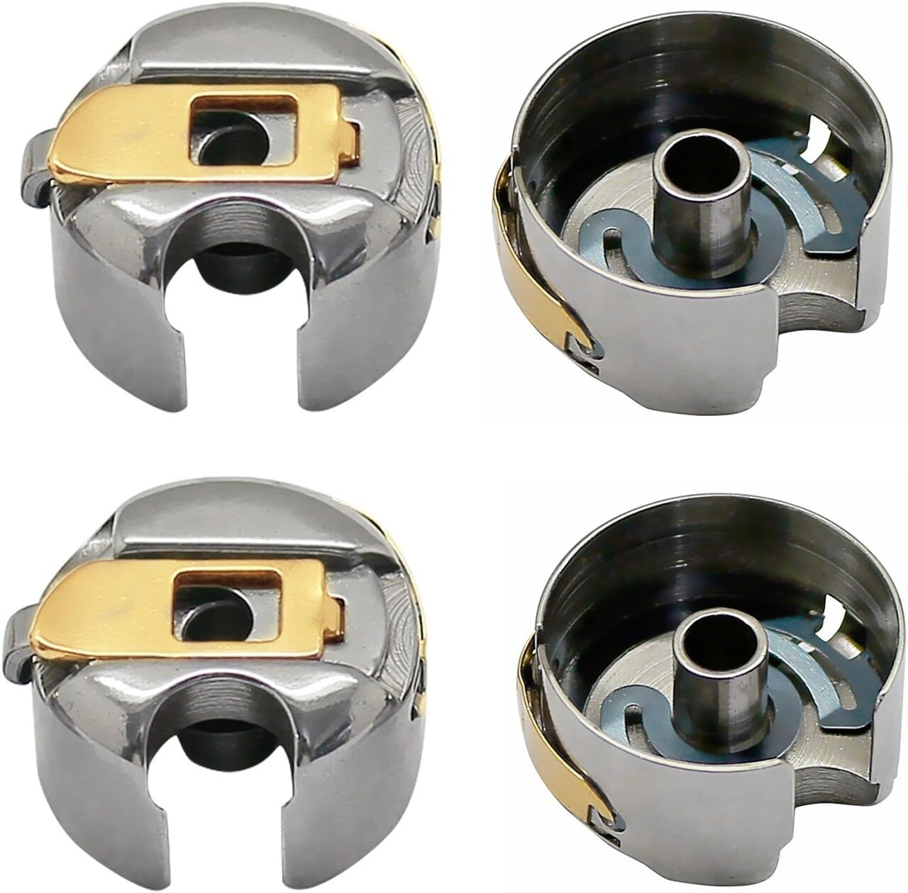 4pcs Bobbin Case Compatible with Industrial Sewing Machine JUKI CONSEW Brother Singer Titanium Bobbin Case